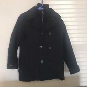 H&M kids peacoat black with zipper and buttons